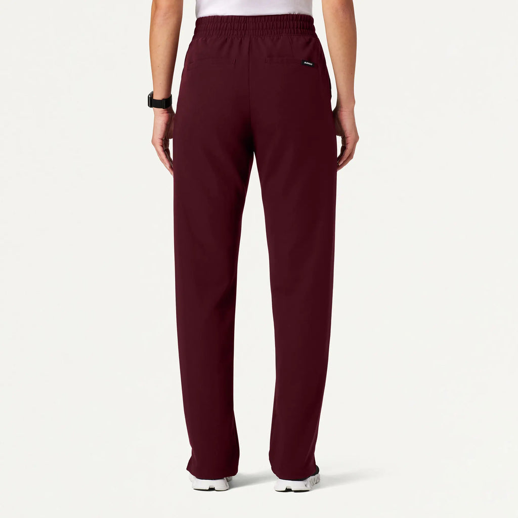 Jaanuu Scrubs Women's Kerr 365 High Waisted Scrub Pant Burgundy | scrub-supply.com