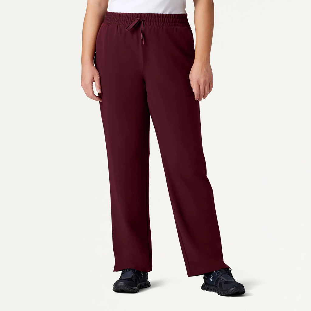 Jaanuu Scrubs Women's Kerr 365 High Waisted Scrub Pant Burgundy | scrub-supply.com