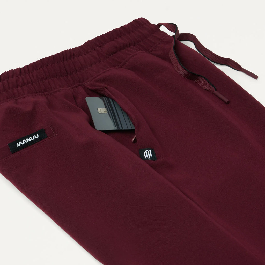 Jaanuu Scrubs Women's Kerr 365 High Waisted Scrub Pant Burgundy | scrub-supply.com