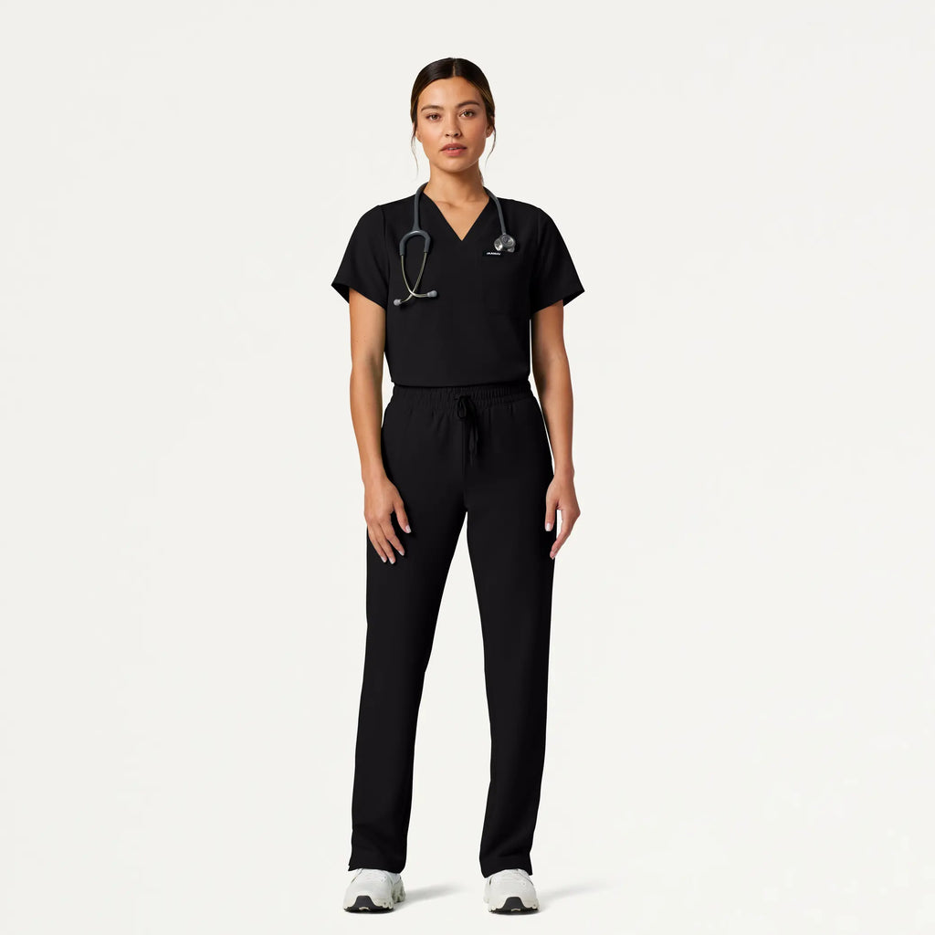 Jaanuu Scrubs Women's Kerr 365 High Waisted Scrub Pant Black | scrub-supply.com