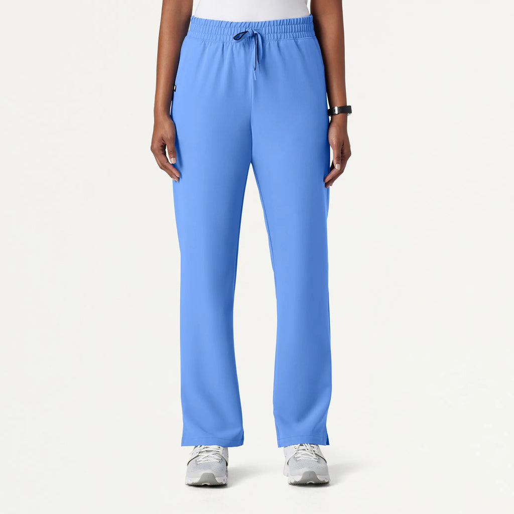 Jaanuu Scrubs Women's Kerr 365 High Waisted Scrub Pant Ceil Blue | scrub-supply.com