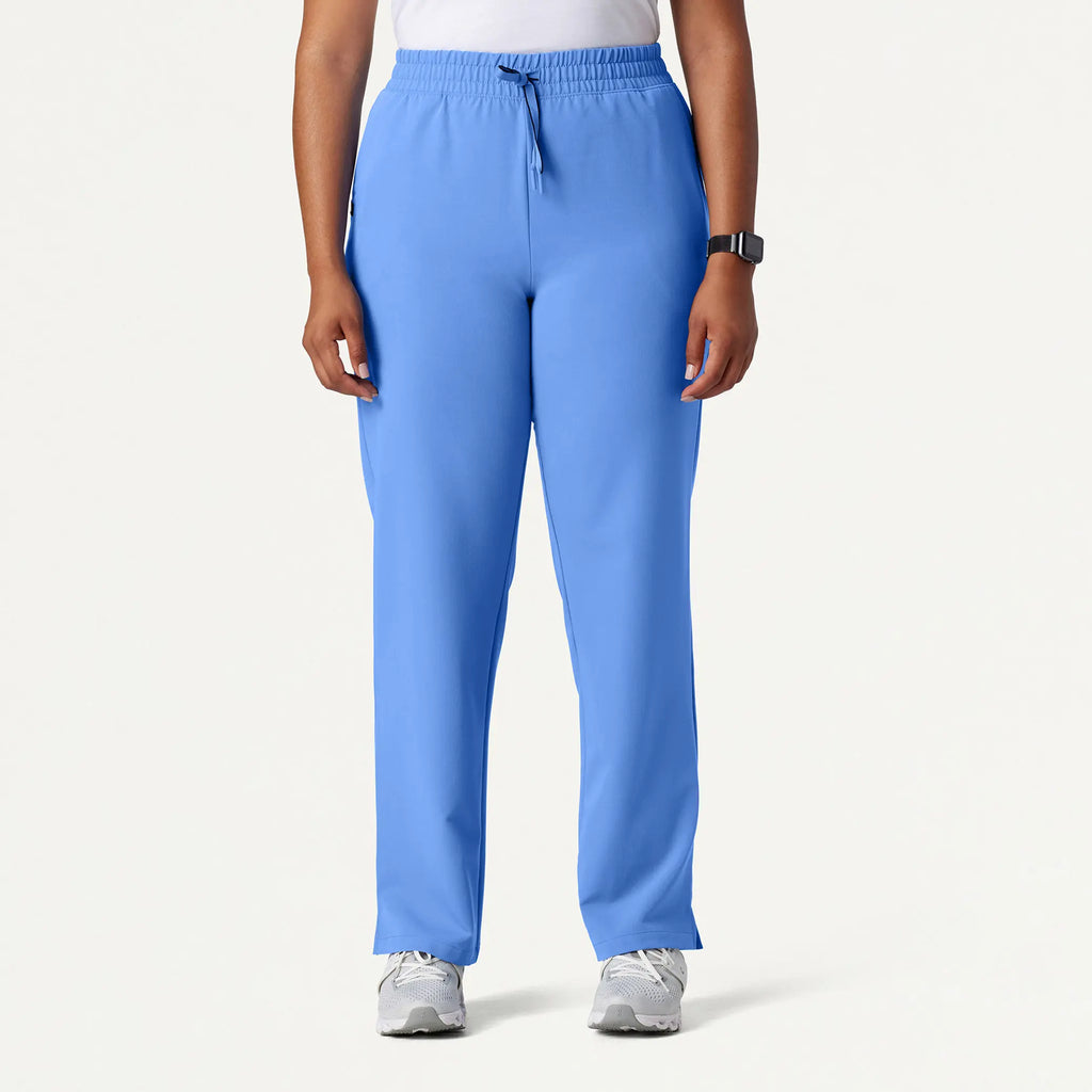 Jaanuu Scrubs Women's Kerr 365 High Waisted Scrub Pant Ceil Blue | scrub-supply.com