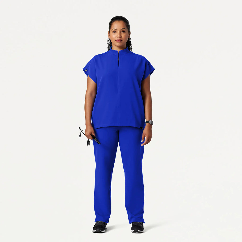 Jaanuu Scrubs Women's Kerr 365 High Waisted Scrub Pant Electric Blue | scrub-supply.com