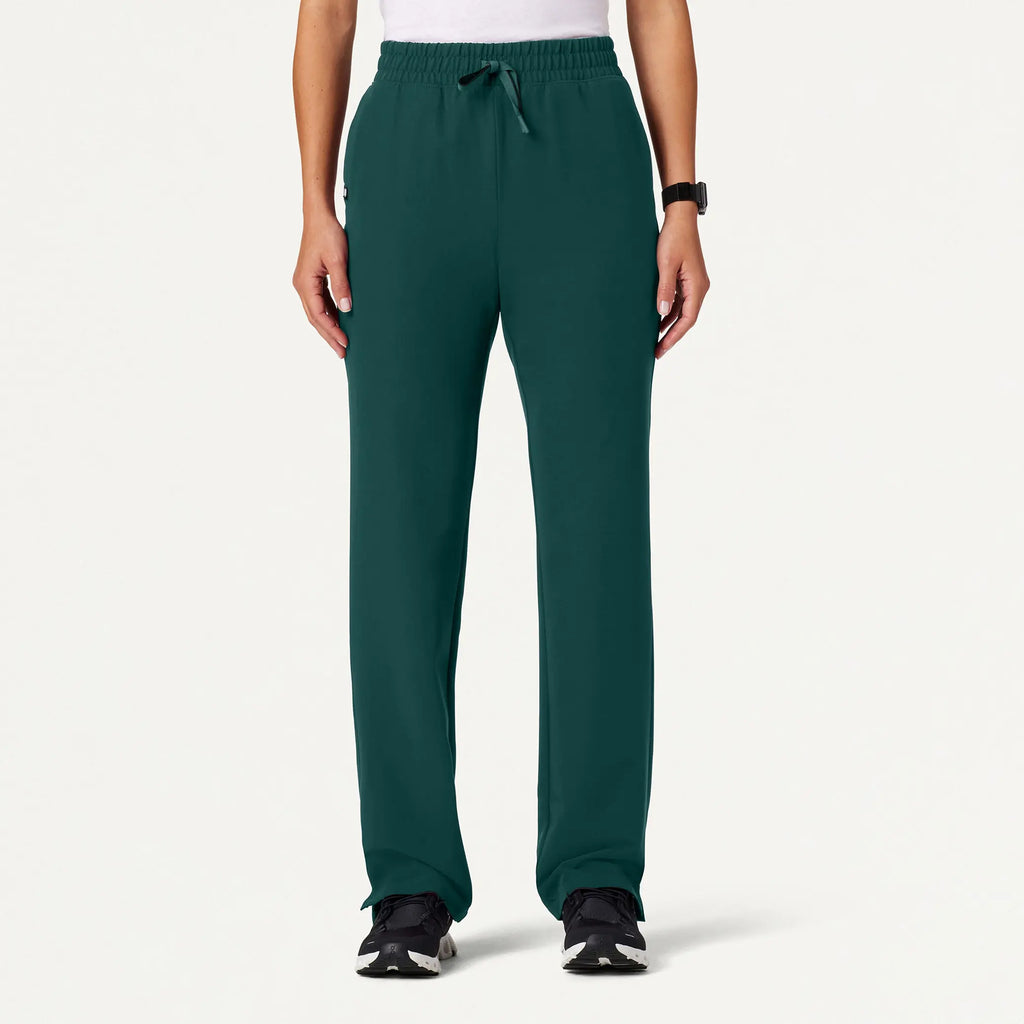 Jaanuu Scrubs Women's Kerr 365 High Waisted Scrub Pant Midnight Green | scrub-supply.com