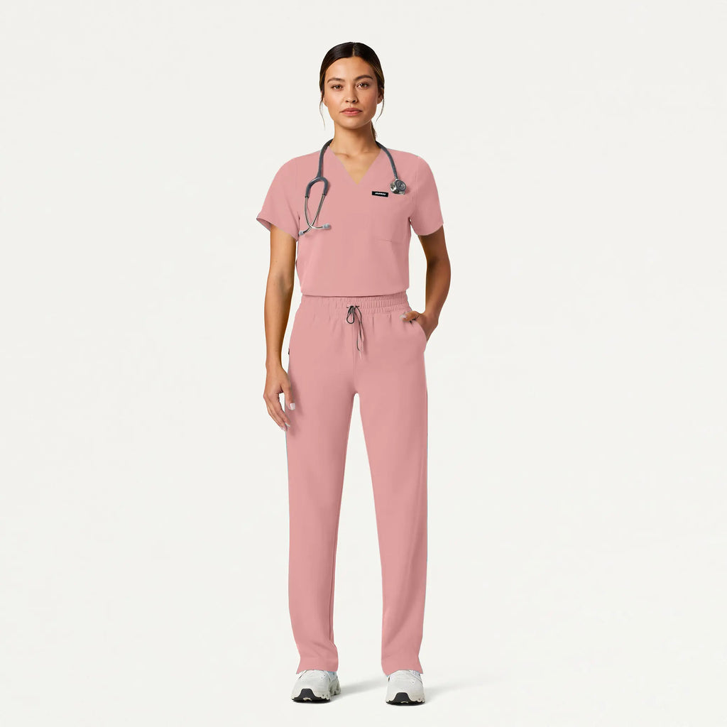 Jaanuu Scrubs Women's Kerr 365 High Waisted Scrub Pant Mauve | scrub-supply.com