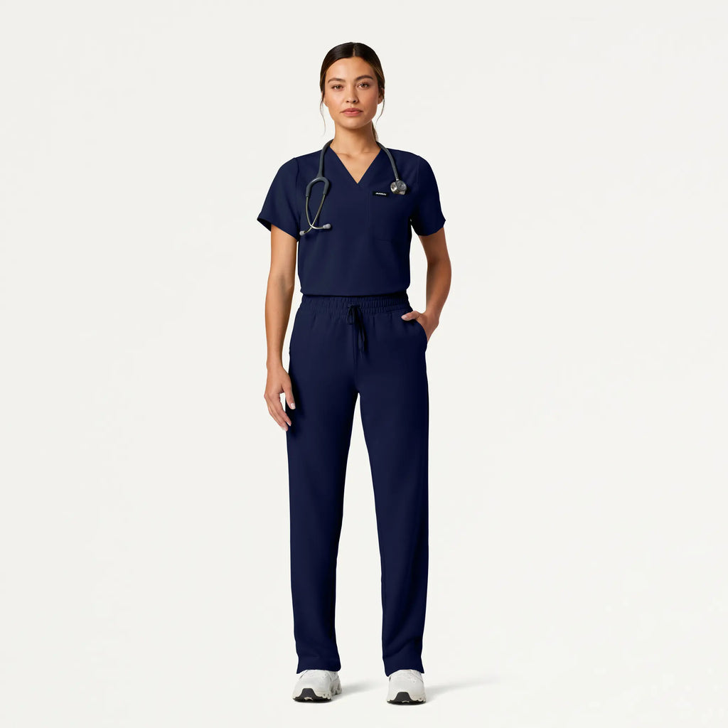 Jaanuu Scrubs Women's Kerr 365 High Waisted Scrub Pant Midnight Navy | scrub-supply.com