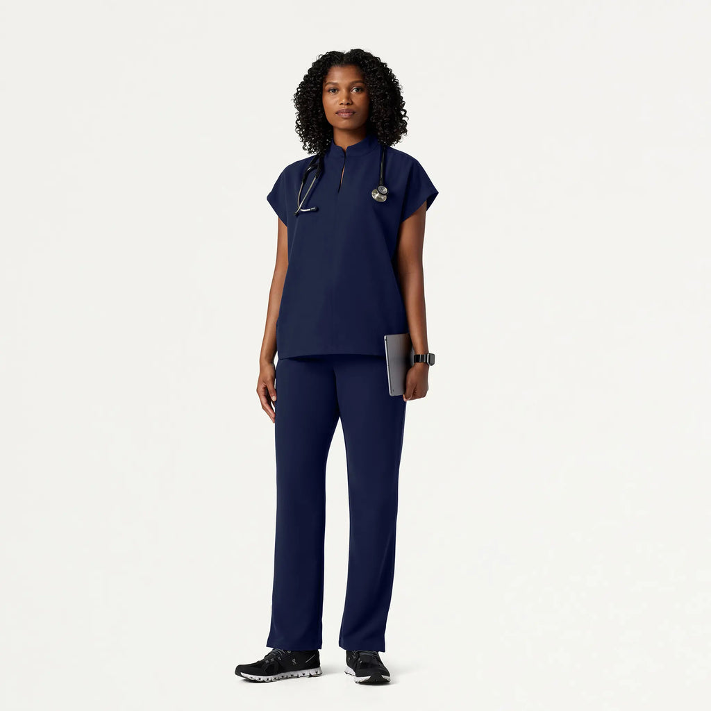 Jaanuu Scrubs Women's Kerr 365 High Waisted Scrub Pant Midnight Navy | scrub-supply.com