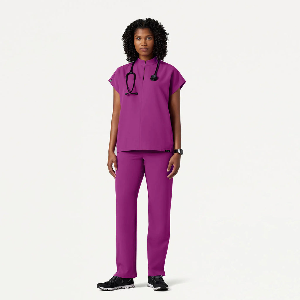 Jaanuu Scrubs Women's Kerr 365 High Waisted Scrub Pant Vivid Purple | scrub-supply.com