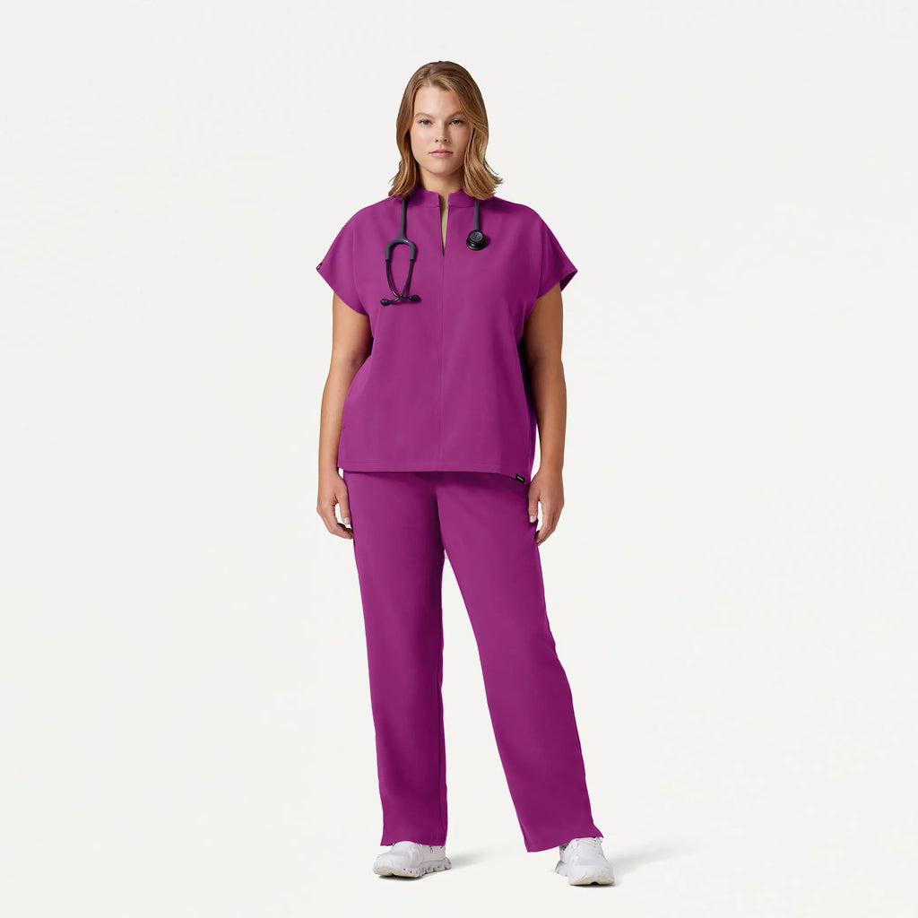 Jaanuu Scrubs Women's Kerr 365 High Waisted Scrub Pant Vivid Purple | scrub-supply.com