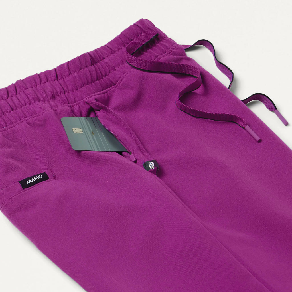 Jaanuu Scrubs Women's Kerr 365 High Waisted Scrub Pant Vivid Purple | scrub-supply.com