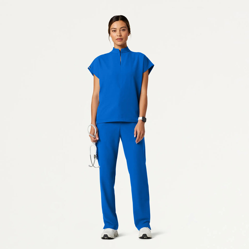 Jaanuu Scrubs Women's Kerr 365 High Waisted Scrub Pant Royal Blue | scrub-supply.com