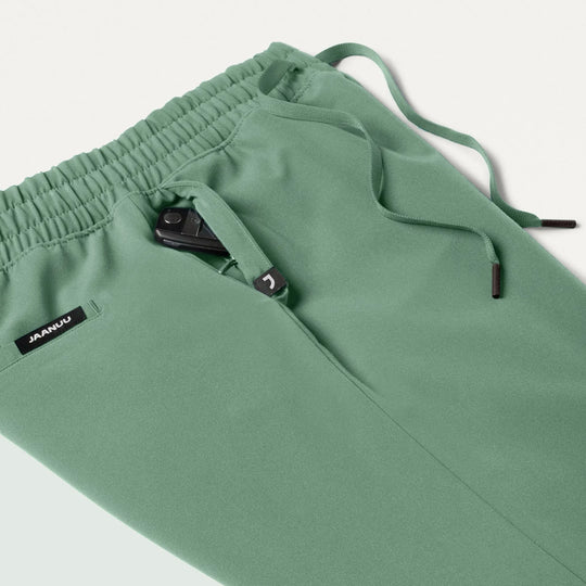 Jaanuu Scrubs Women's Kerr 365 High Waisted Scrub Pant Sage | scrub-supply.com