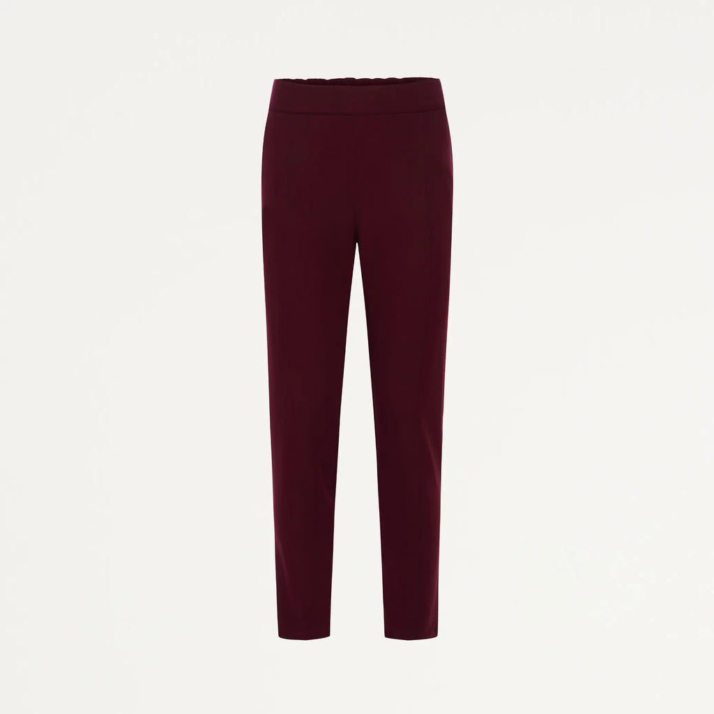 Jaanuu Scrubs Women's Lio Tapered 5-Pocket Scrub Pant Burgundy | scrub-supply.com