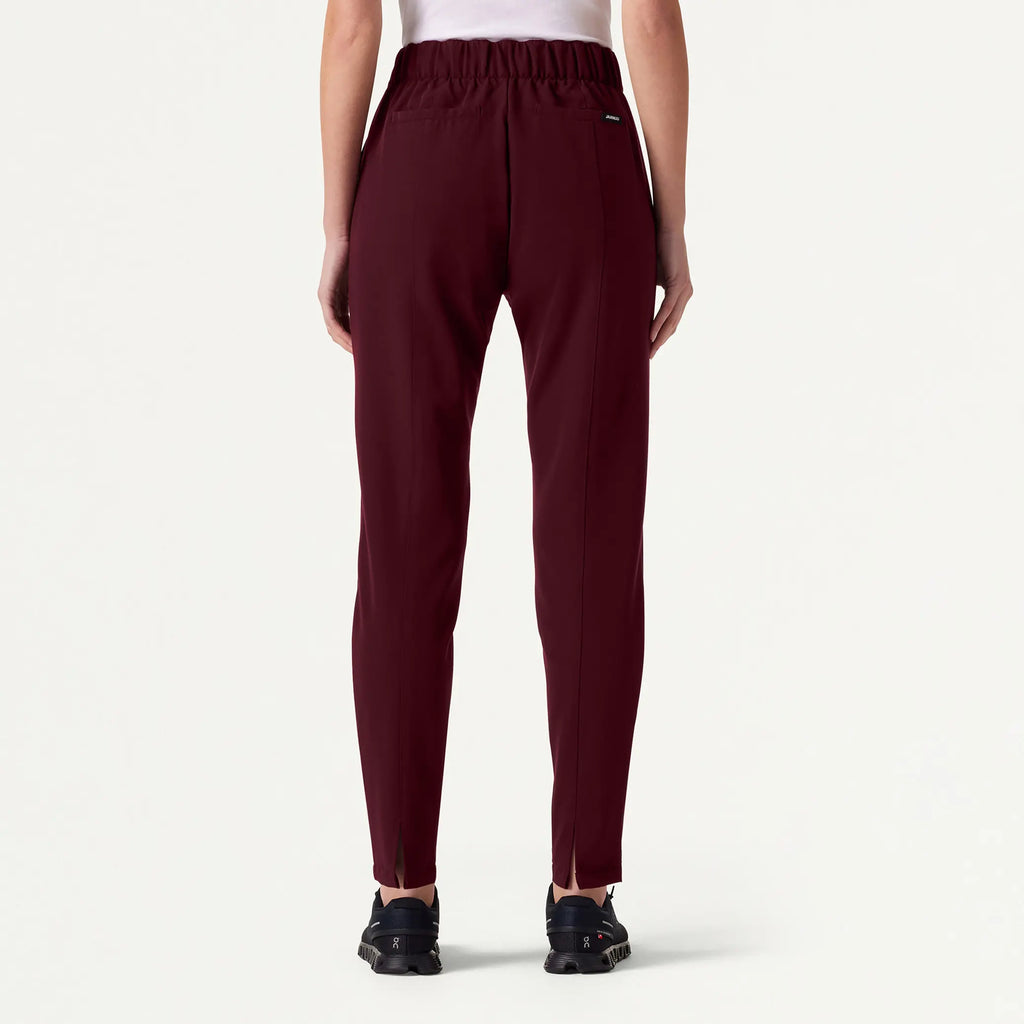 Jaanuu Scrubs Women's Lio Tapered 5-Pocket Scrub Pant Burgundy | scrub-supply.com