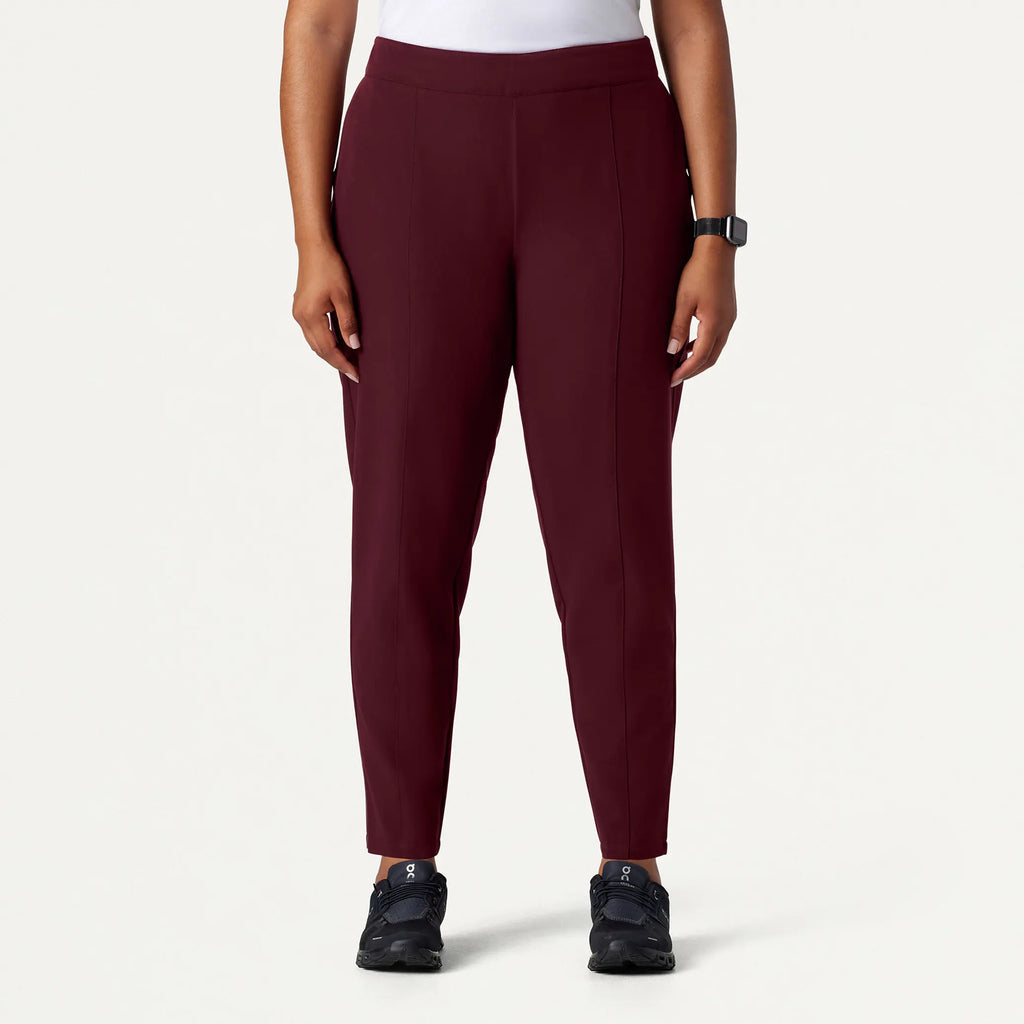 Jaanuu Scrubs Women's Lio Tapered 5-Pocket Scrub Pant Burgundy | scrub-supply.com