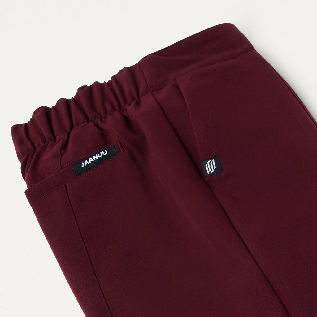 Jaanuu Scrubs Women's Lio Tapered 5-Pocket Scrub Pant Burgundy | scrub-supply.com