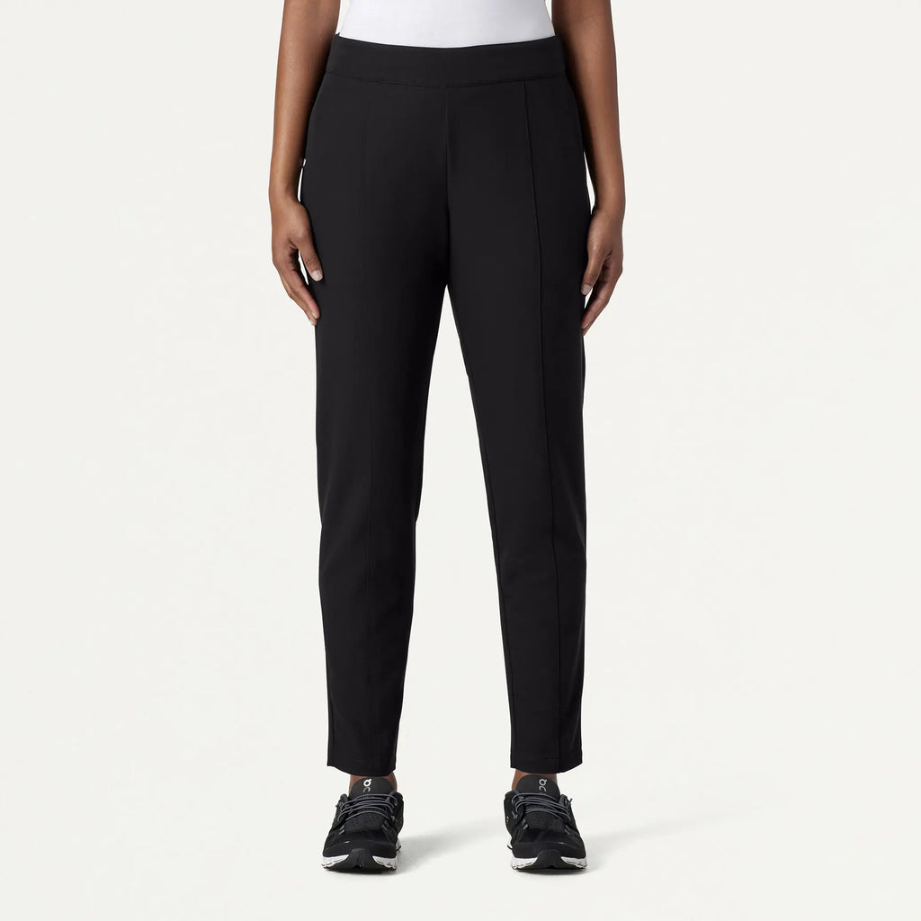 Jaanuu Scrubs Women's Lio Tapered 5-Pocket Scrub Pant Black | scrub-supply.com