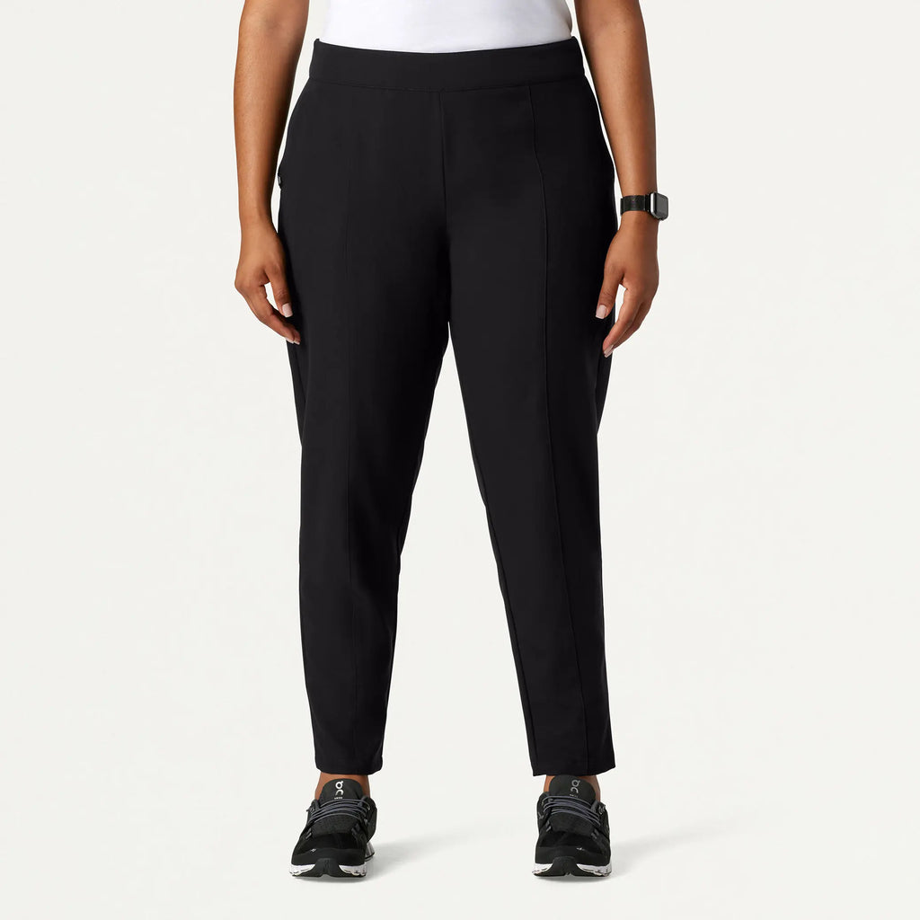 Jaanuu Scrubs Women's Lio Tapered 5-Pocket Scrub Pant Black | scrub-supply.com