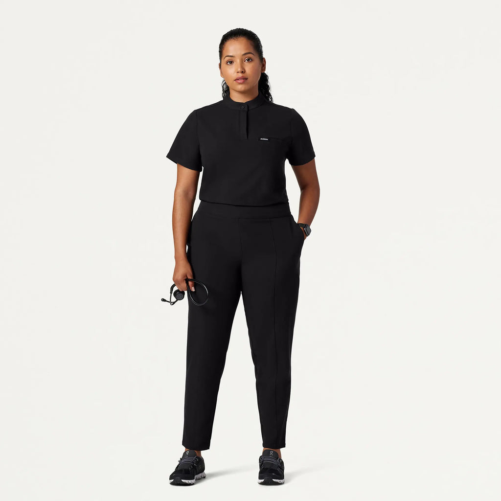 Jaanuu Scrubs Women's Lio Tapered 5-Pocket Scrub Pant Black | scrub-supply.com