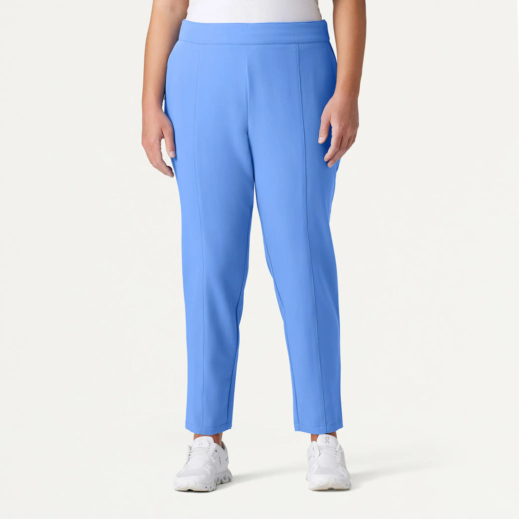 Jaanuu Scrubs Women's Lio Tapered 5-Pocket Scrub Pant Ceil Blue | scrub-supply.com