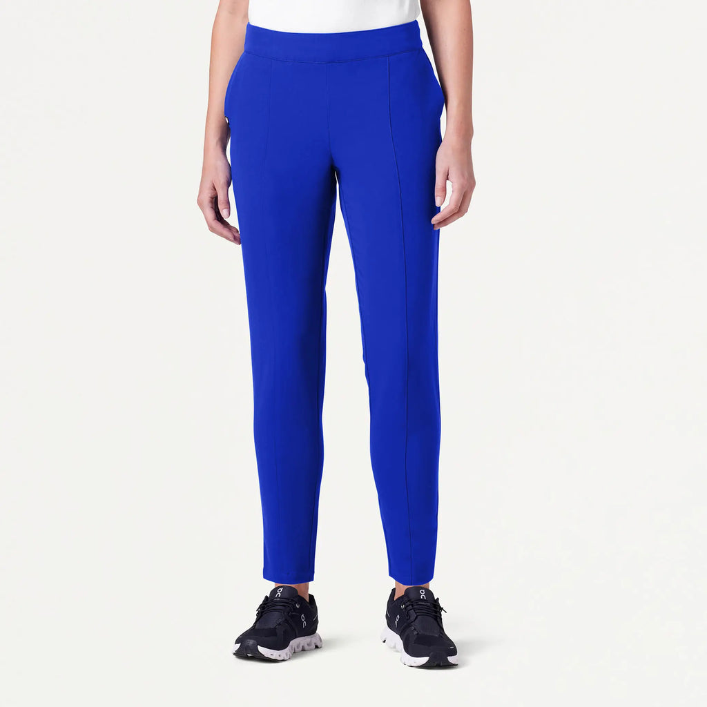 Jaanuu Scrubs Women's Lio Tapered 5-Pocket Scrub Pant Electric Blue | scrub-supply.com