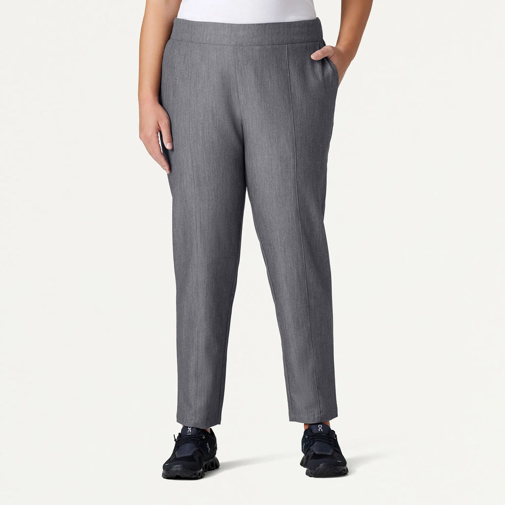 Jaanuu Scrubs Women's Lio Tapered 5-Pocket Scrub Pant Heather Gray | scrub-supply.com