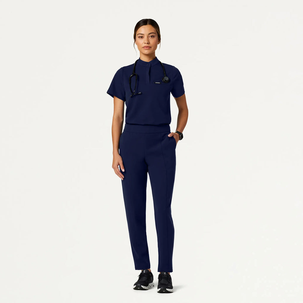 Jaanuu Scrubs Women's Lio Tapered 5-Pocket Scrub Pant Midnight Navy | scrub-supply.com