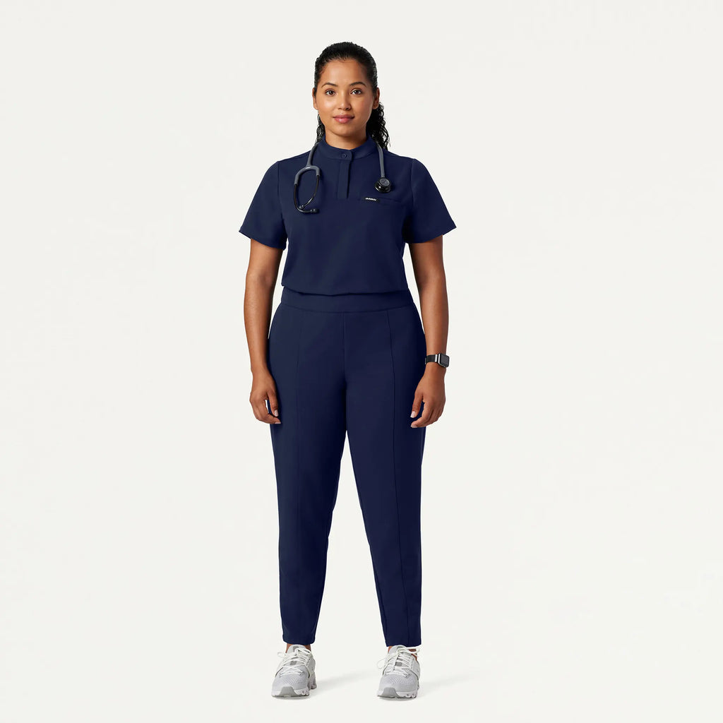 Jaanuu Scrubs Women's Lio Tapered 5-Pocket Scrub Pant Midnight Navy | scrub-supply.com