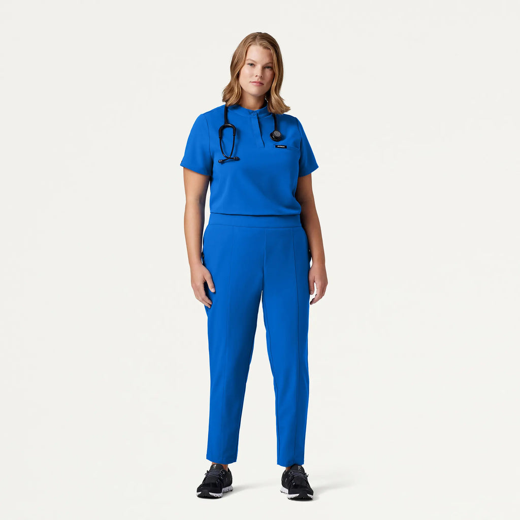 Jaanuu Scrubs Women's Lio Tapered 5-Pocket Scrub Pant Royal Blue | scrub-supply.com