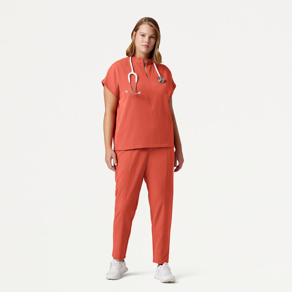 Jaanuu Scrubs Women's Lio Tapered 5-Pocket Scrub Pant Terra | scrub-supply.com