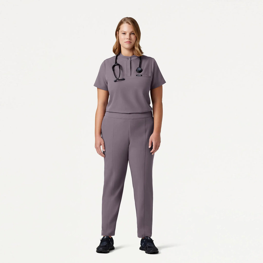 Jaanuu Scrubs Women's Lio Tapered 5-Pocket Scrub Pant Titanium | scrub-supply.com