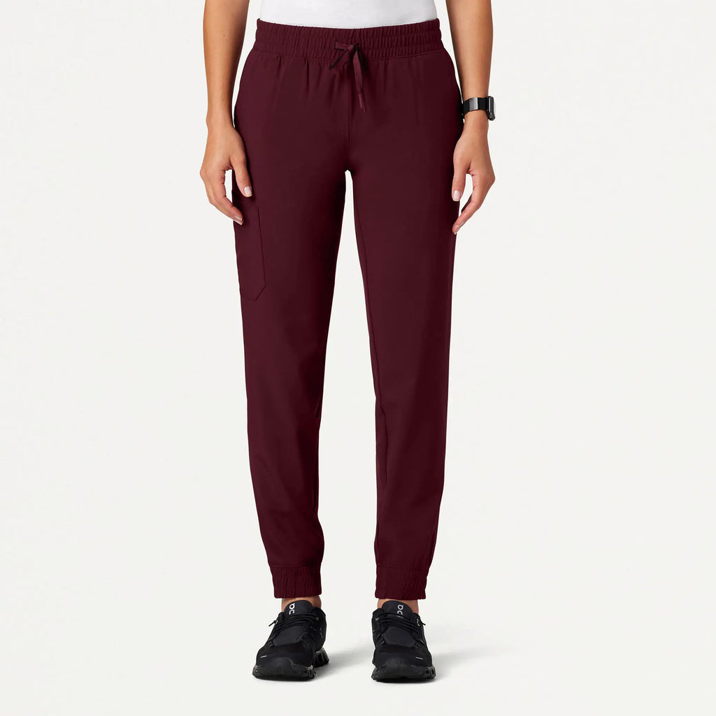 Jaanuu Scrubs Women's Fiora Slim ULTRAlite Scrub Jogger Burgundy | scrub-supply.com