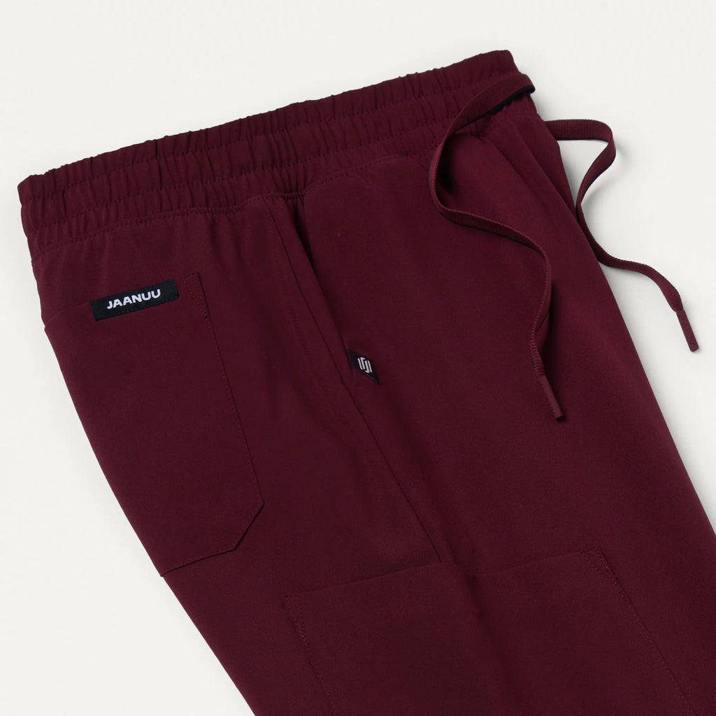 Jaanuu Scrubs Women's Fiora Slim ULTRAlite Scrub Jogger Burgundy | scrub-supply.com