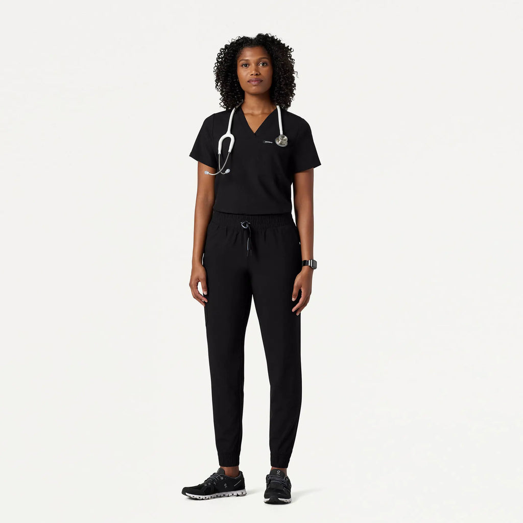 Jaanuu Scrubs Women's Fiora Slim ULTRAlite Scrub Jogger Black | scrub-supply.com