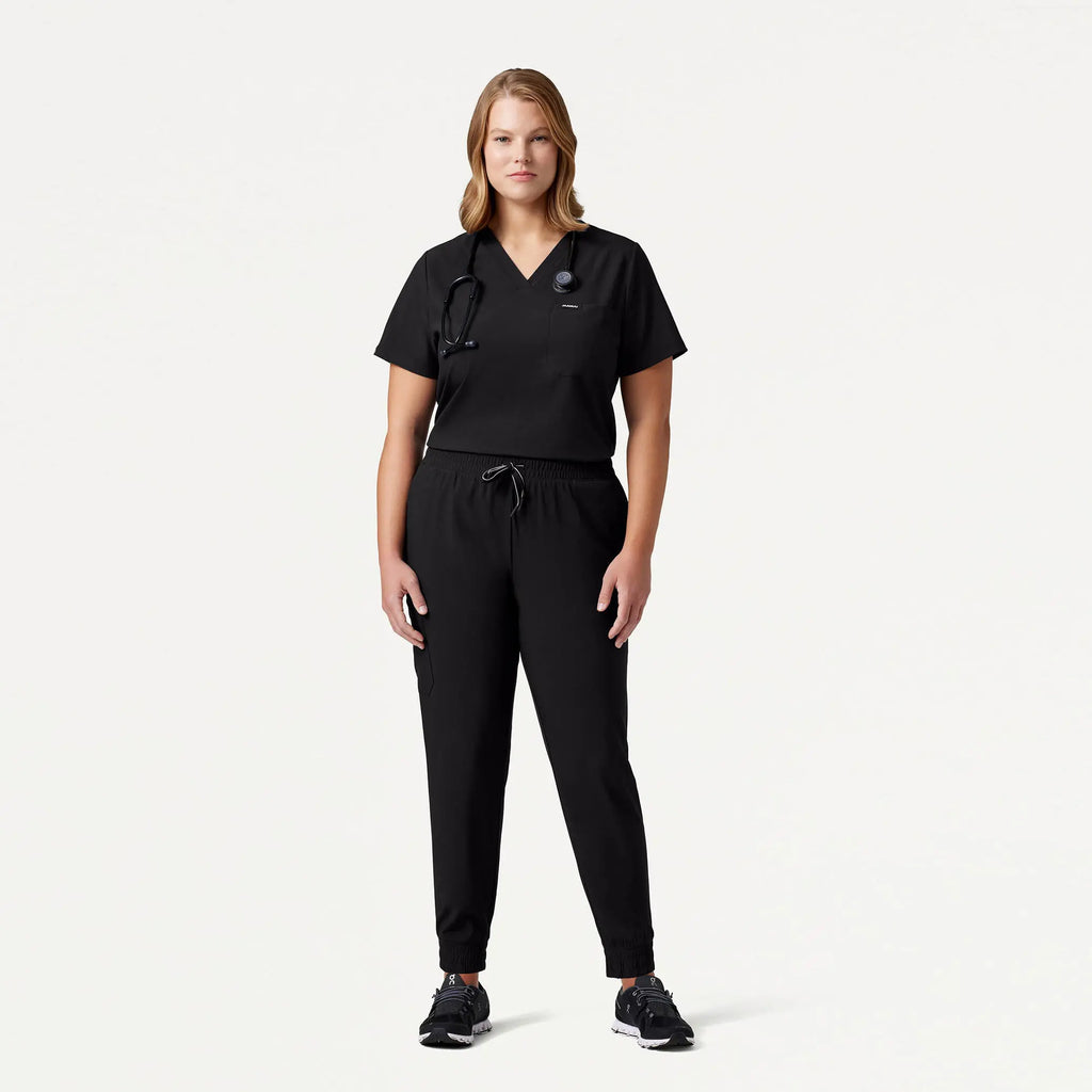 Jaanuu Scrubs Women's Fiora Slim ULTRAlite Scrub Jogger Black | scrub-supply.com