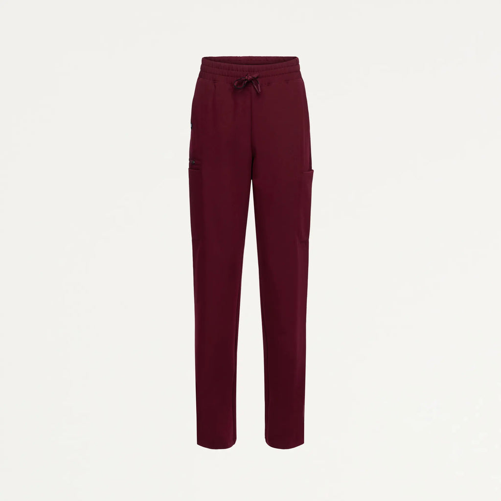 Jaanuu Scrubs Women's Payla 8-Pocket High Waisted Scrub Pant Burgundy | scrub-supply.com