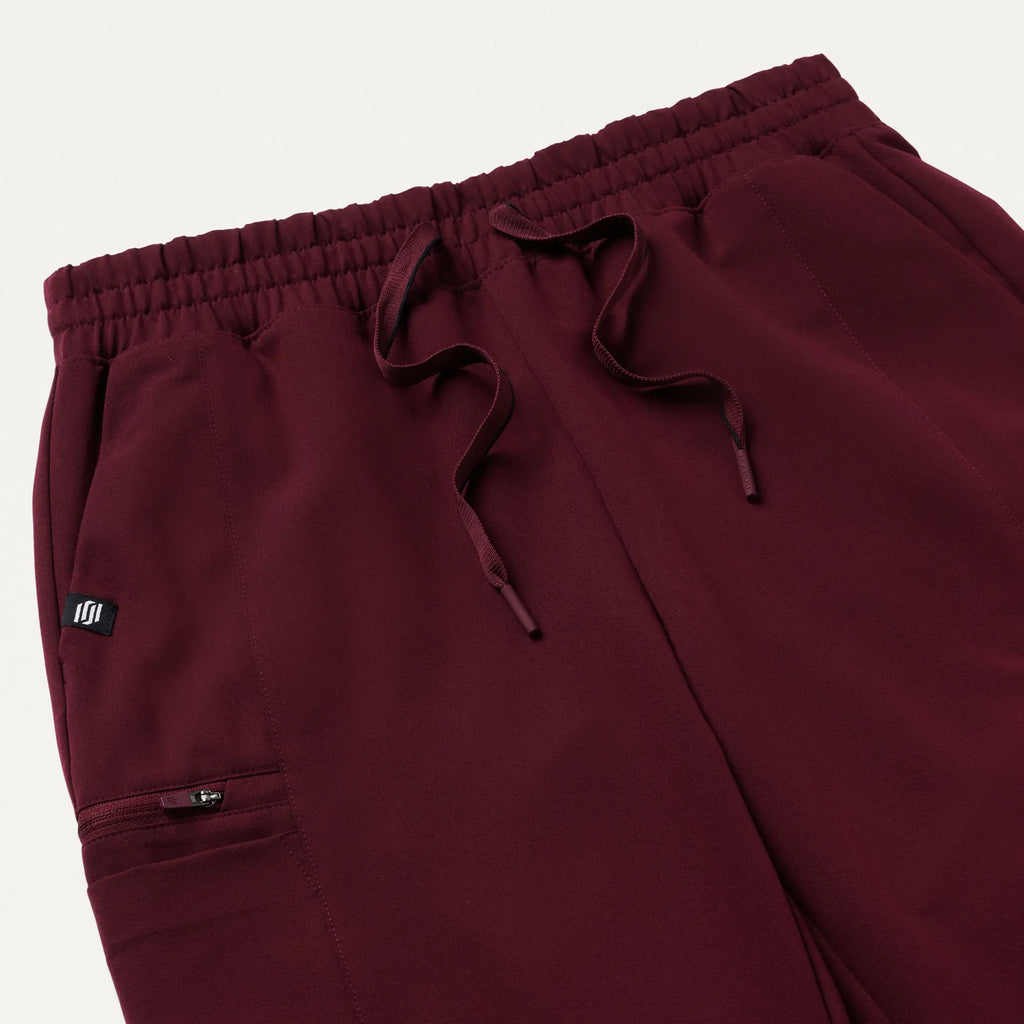 Jaanuu Scrubs Women's Payla 8-Pocket High Waisted Scrub Pant Burgundy | scrub-supply.com