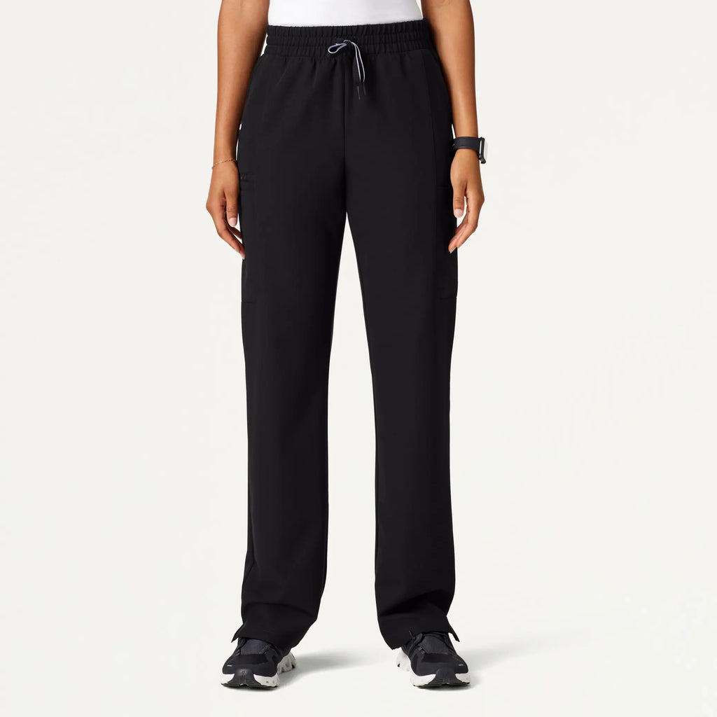 Jaanuu Scrubs Women's Payla 8-Pocket High Waisted Scrub Pant Black | scrub-supply.com