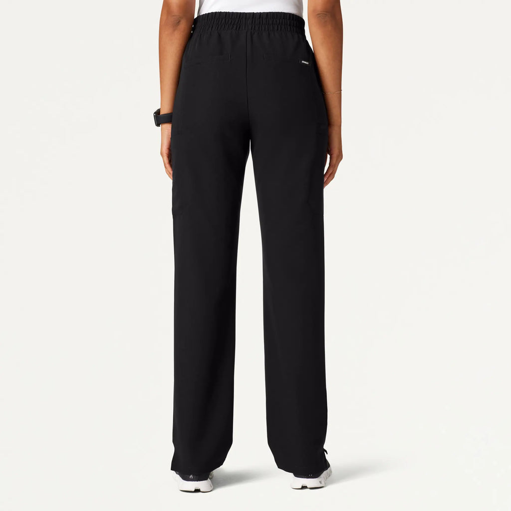 Jaanuu Scrubs Women's Payla 8-Pocket High Waisted Scrub Pant Black | scrub-supply.com