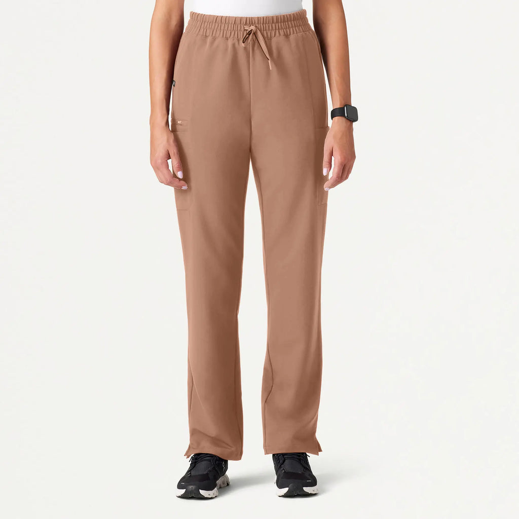 Jaanuu Scrubs Women's Payla 8-Pocket High Waisted Scrub Pant Clay | scrub-supply.com