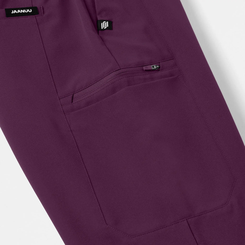 Jaanuu Scrubs Women's Payla 8-Pocket High Waisted Scrub Pant Dark Amethyst | scrub-supply.com