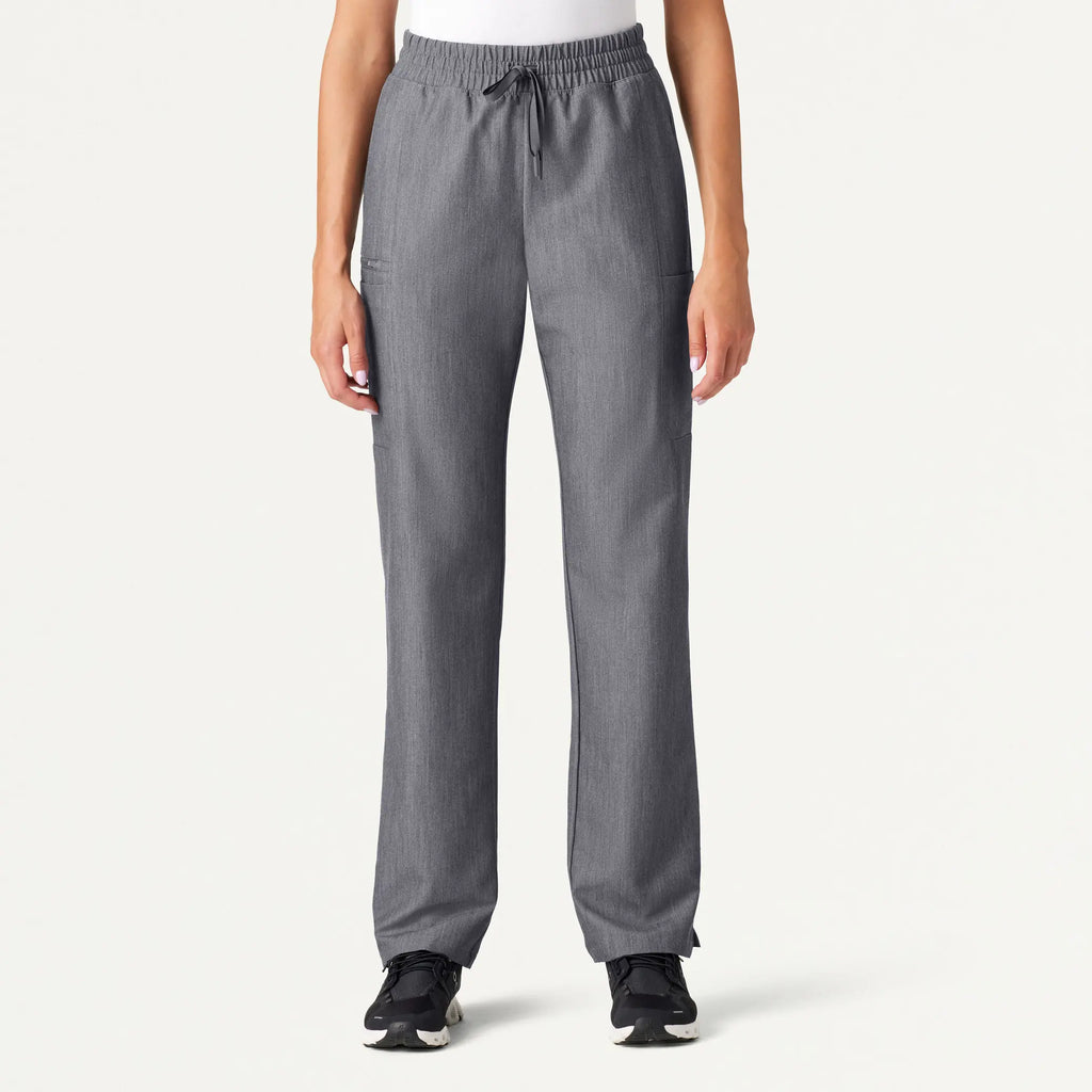 Jaanuu Scrubs Women's Payla 8-Pocket High Waisted Scrub Pant Heather Gray | scrub-supply.com