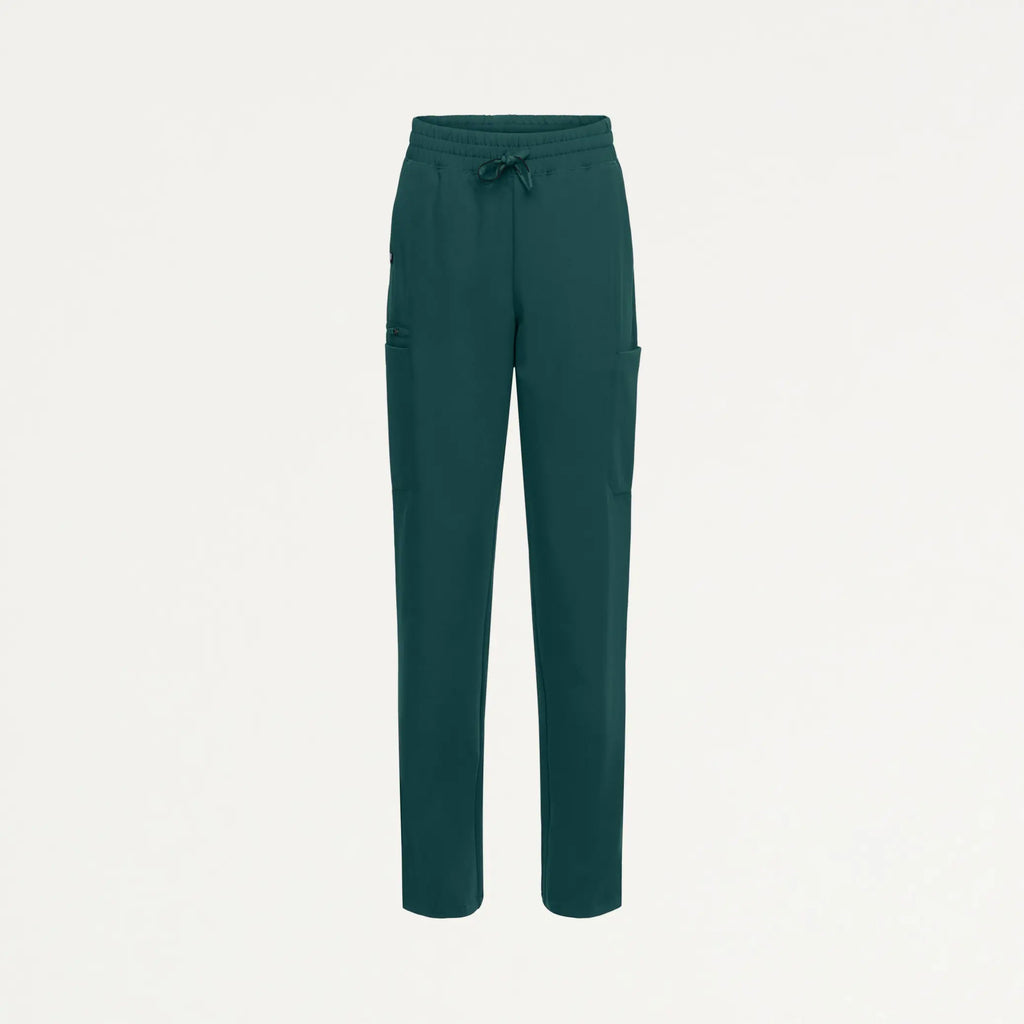 Jaanuu Scrubs Women's Payla 8-Pocket High Waisted Scrub Pant Midnight Green | scrub-supply.com