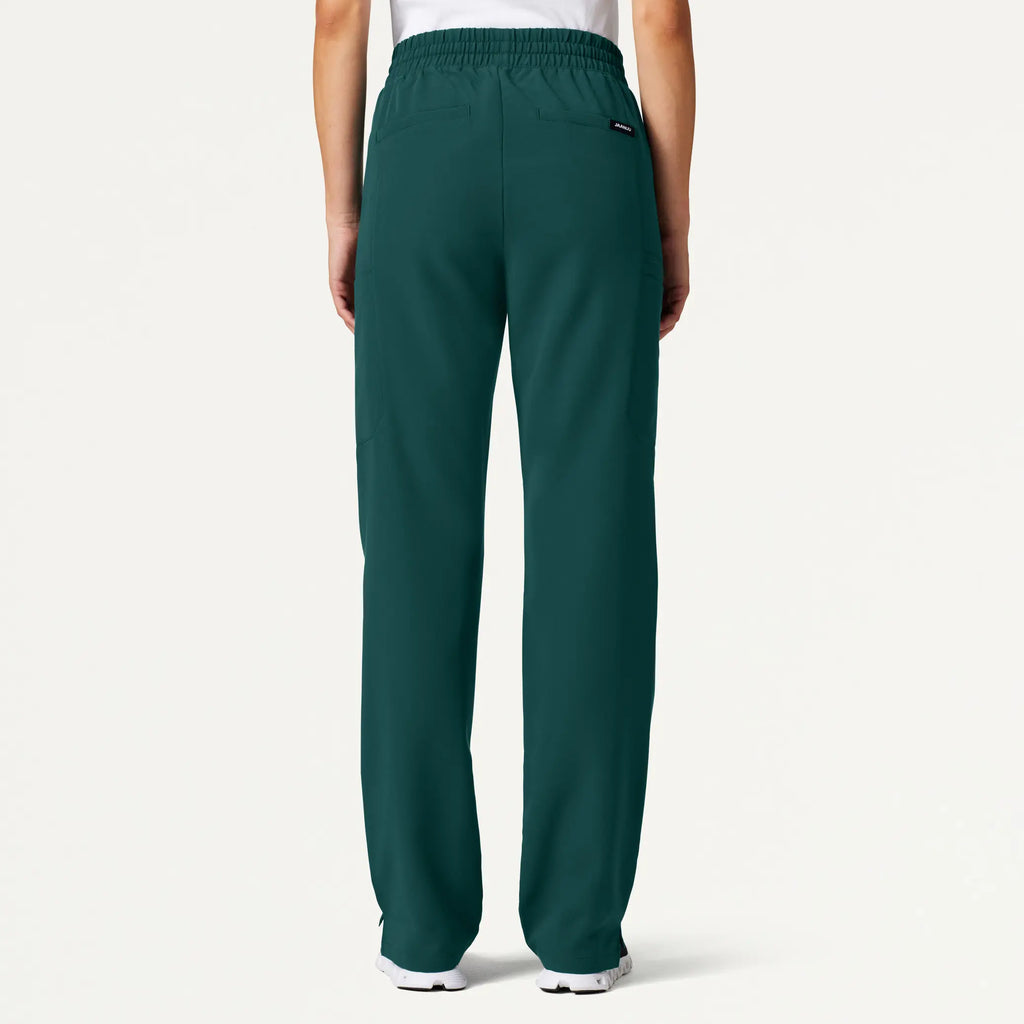 Jaanuu Scrubs Women's Payla 8-Pocket High Waisted Scrub Pant Midnight Green | scrub-supply.com