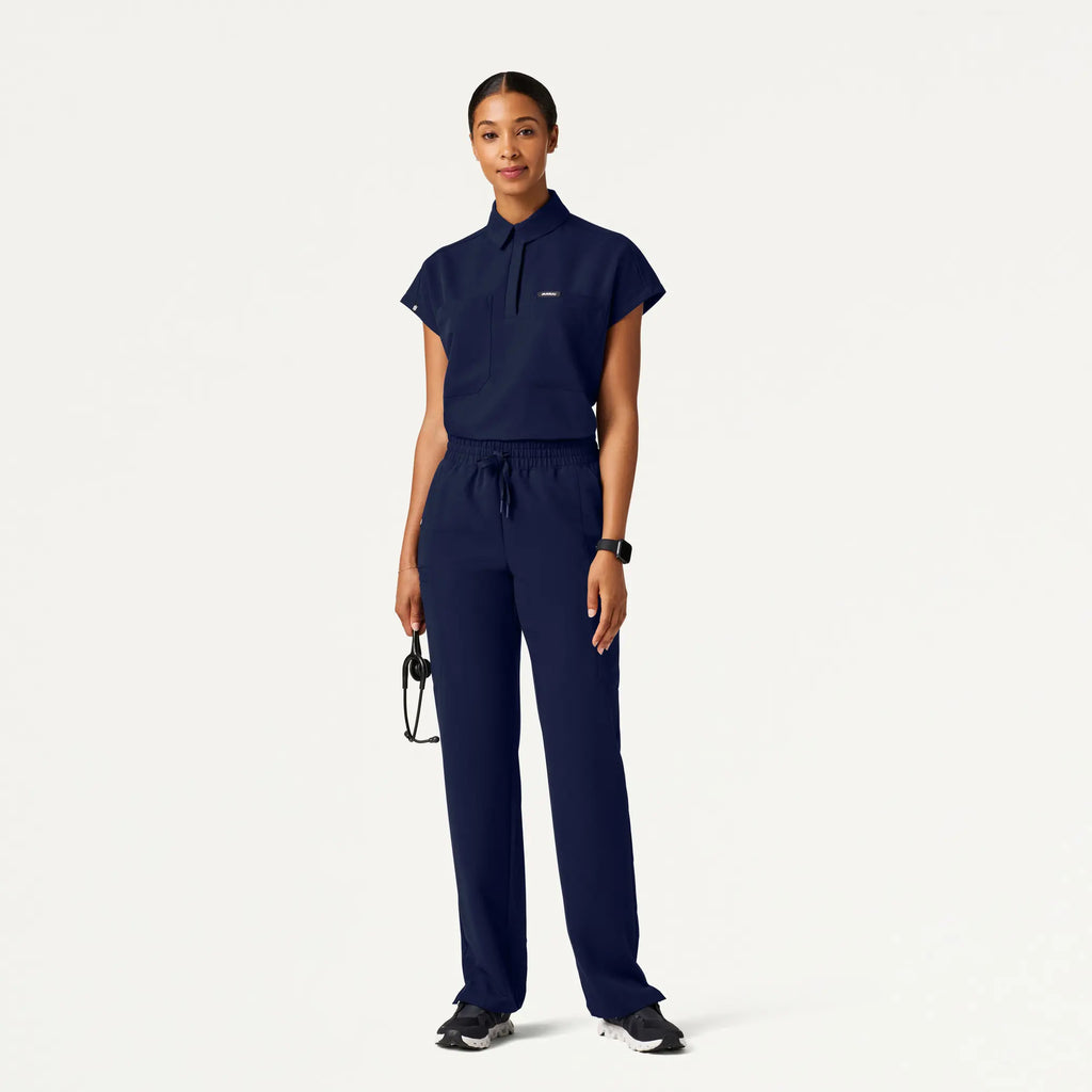 Jaanuu Scrubs Women's Payla 8-Pocket High Waisted Scrub Pant Midnight Navy | scrub-supply.com