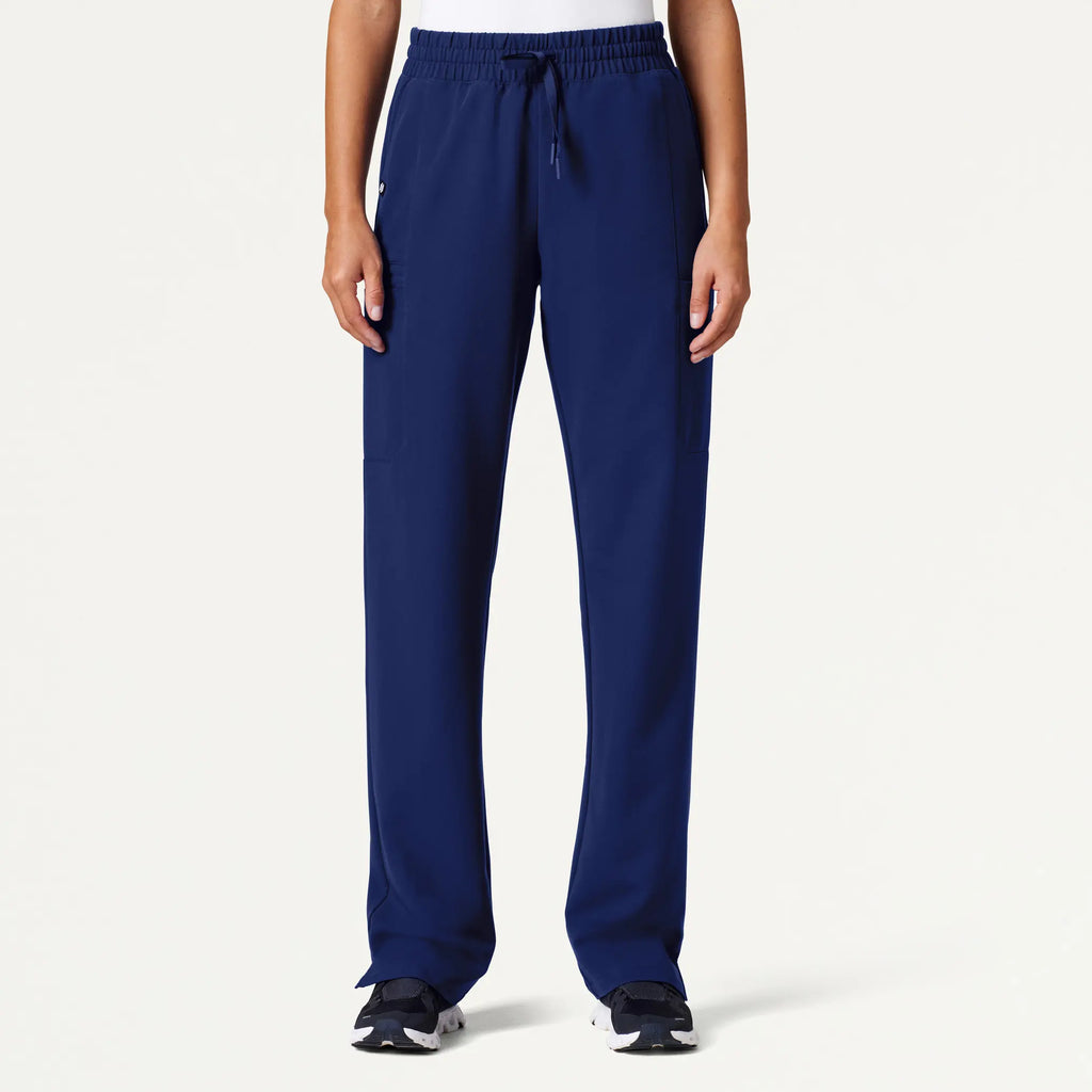 Jaanuu Scrubs Women's Payla 8-Pocket High Waisted Scrub Pant Navy Blue | scrub-supply.com