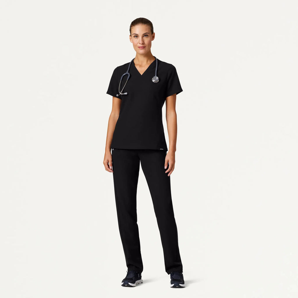 Jaanuu Scrubs Women's Effie Slim 6-Pocket Scrub Pant Black | scrub-supply.com