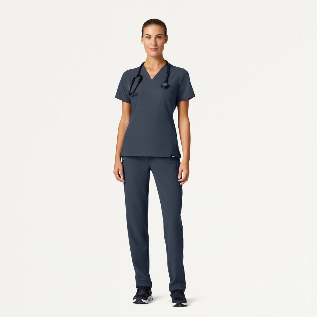 Jaanuu Scrubs Women's Effie Slim 6-Pocket Scrub Pant Carbon Gray | scrub-supply.com