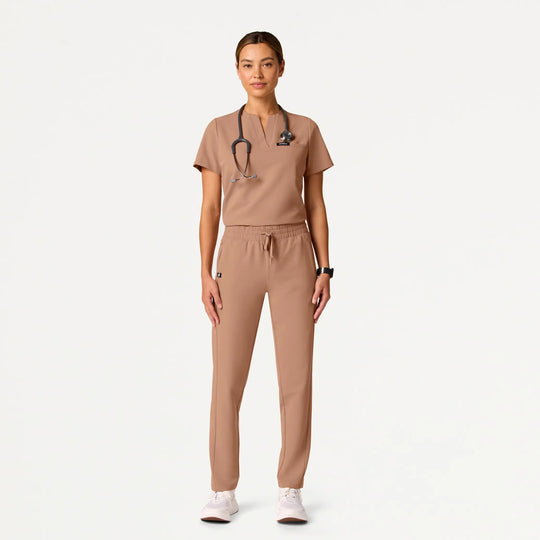Jaanuu Scrubs Women's Effie Slim 6-Pocket Scrub Pant Clay | scrub-supply.com