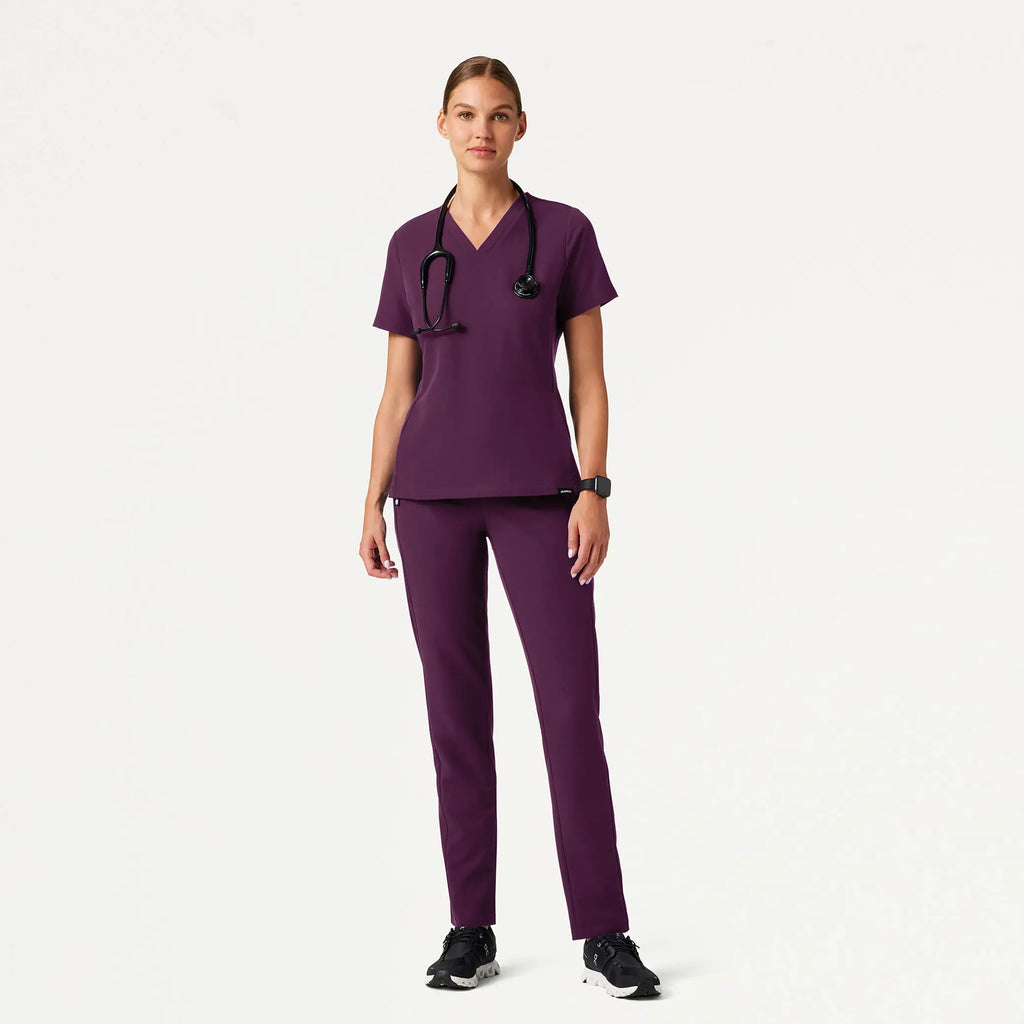 Jaanuu Scrubs Women's Effie Slim 6-Pocket Scrub Pant Dark Amethyst | scrub-supply.com